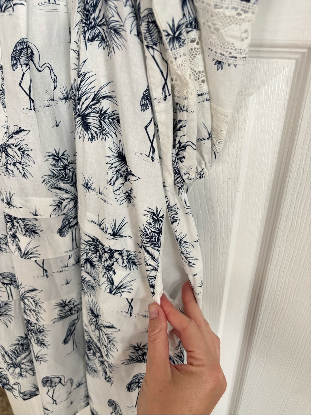 Hunter Bell Jenkins Mini Dress in Navy Flamingo Print, Size S - Picture 10 of 12